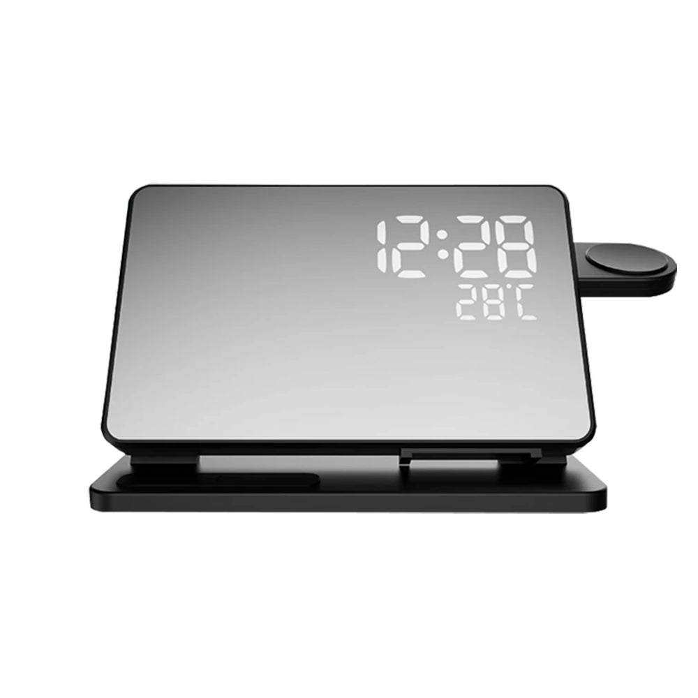 3-in-1 Quick Charge Station Premium Wireless Fast Charging Docking Station with Alarm Clock for Apple iPhone, Watch & AirPods | ventumra