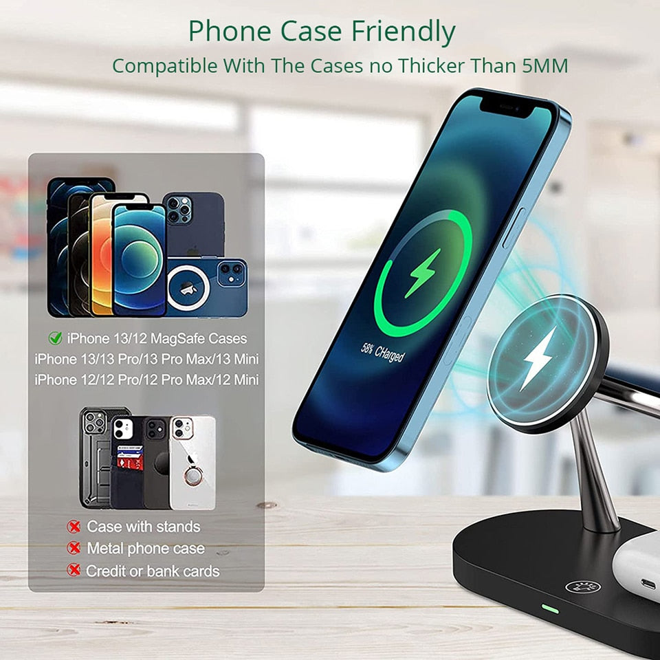 3-in-1 Wireless Charging Station with MagSafe | ventumra