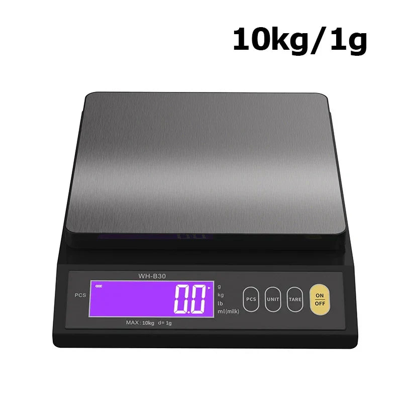 5 kg/0.1 g and 10 kg/1 g digital electronic kitchen scale, LCD screen, fully waterproof stainless steel tool for baking | ventumra