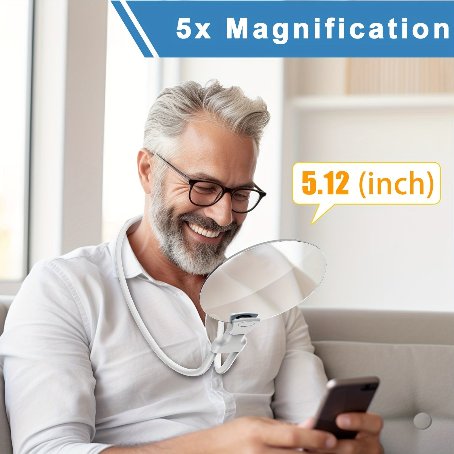 5X Hands-Free Neck Magnifier with Adjustable Loupe | ventumra