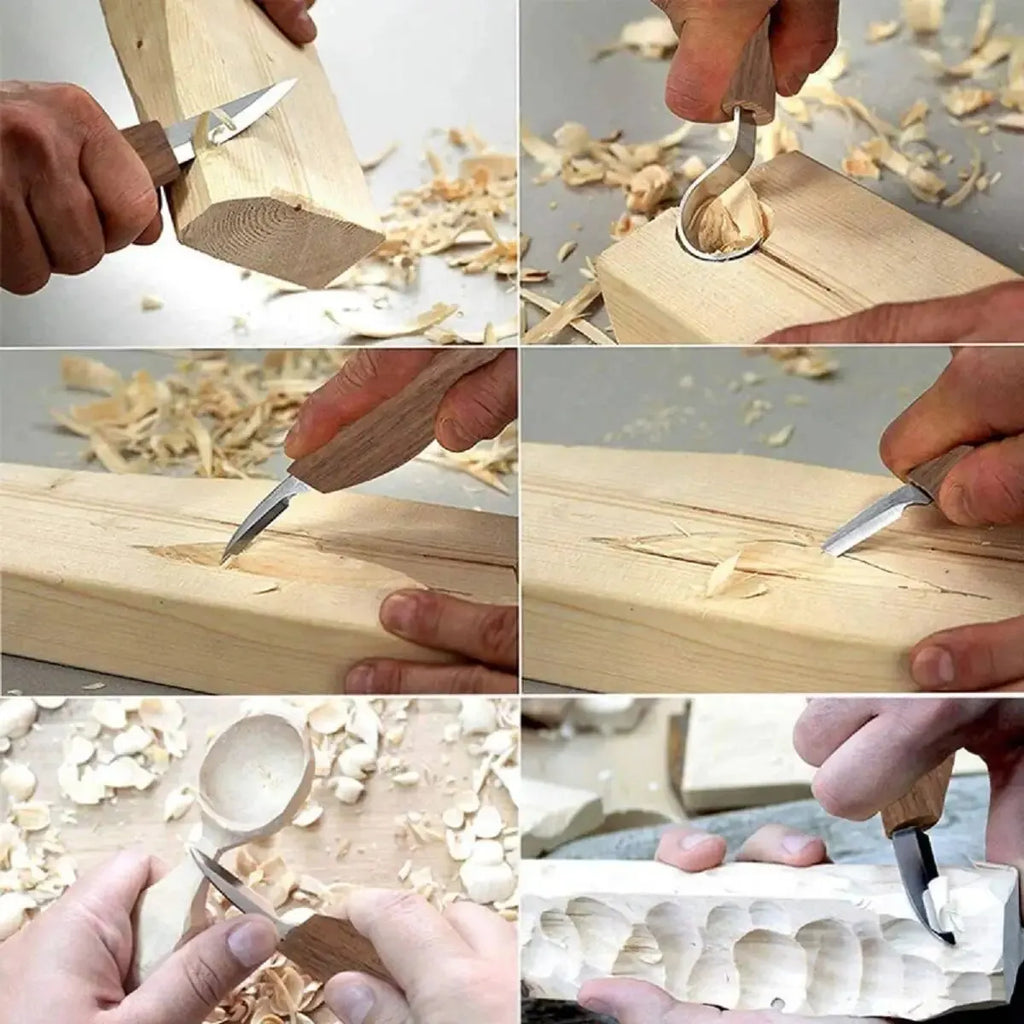 8-Piece Wood Carving Set: Hand Carving Knife Set with Needle Files - Wood Spoon Carving Set for Beginners | ventumra
