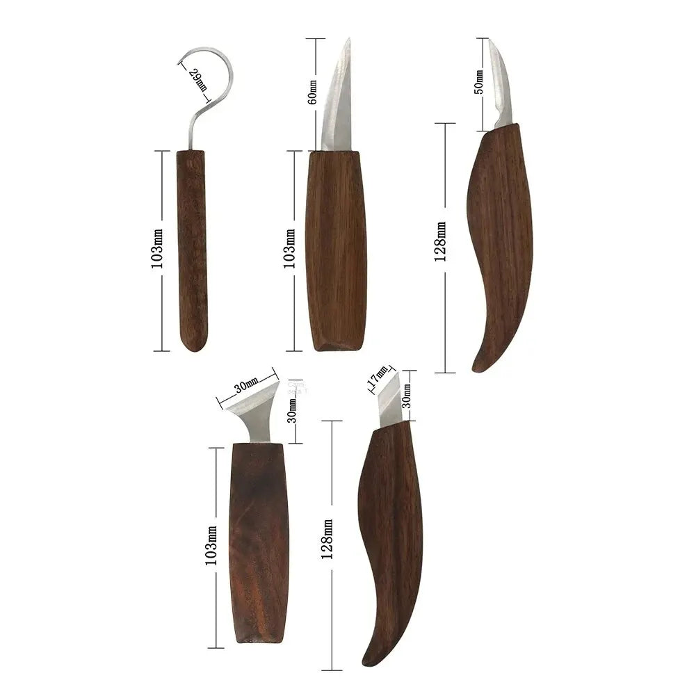 8-Piece Wood Carving Set: Hand Carving Knife Set with Needle Files - Wood Spoon Carving Set for Beginners | ventumra
