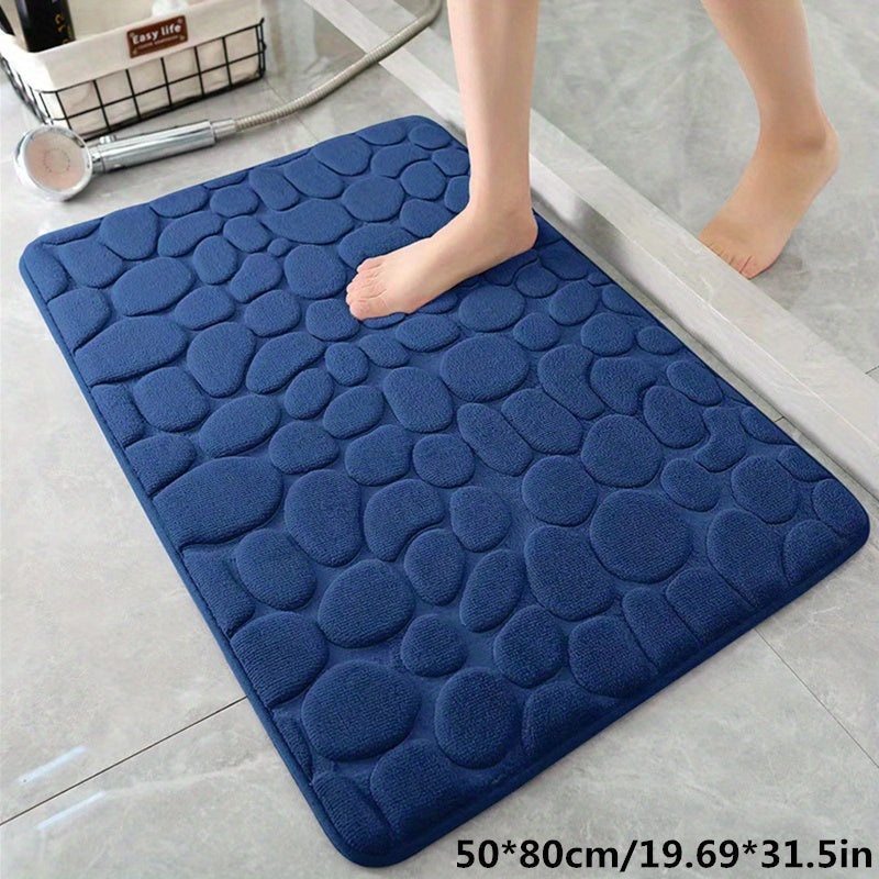 Absorbent Bath Mat with Pebble Texture, Safety Grip | ventumra