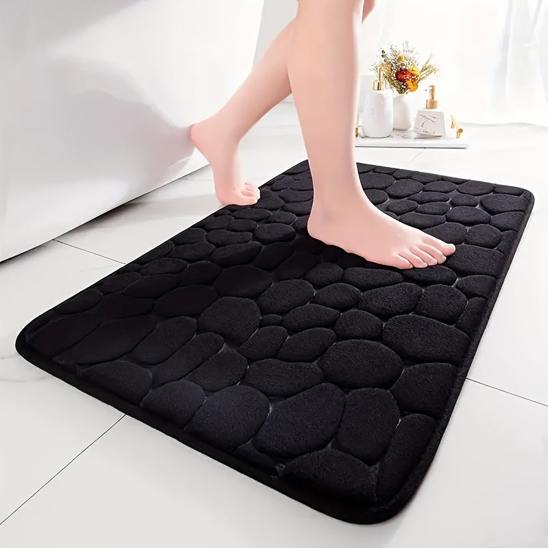 Absorbent Bath Mat with Pebble Texture, Safety Grip | ventumra