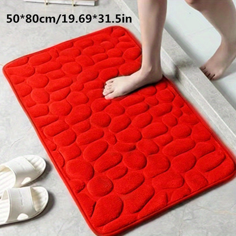 Absorbent Bath Mat with Pebble Texture, Safety Grip | ventumra