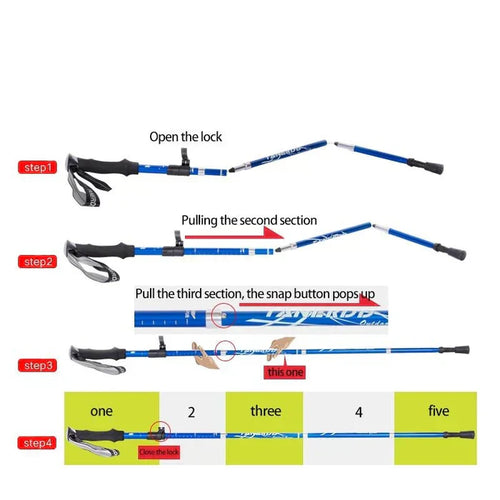 Adjustable Trekking Poles - Folding Telescopic Rod | ventumra