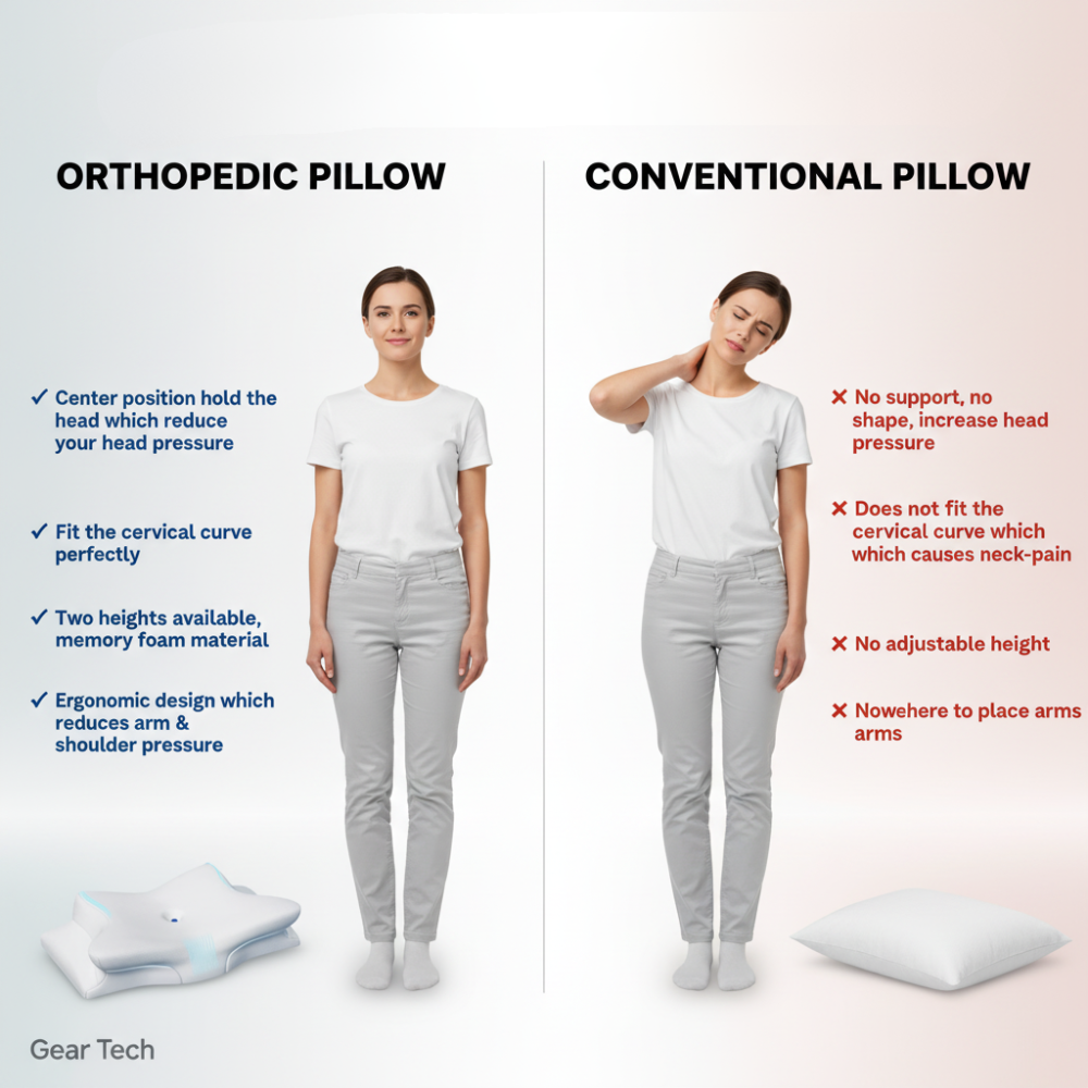 Ergonomic Sleep Support Pillow Neck & Head Alignment Memory Foam | ventumra