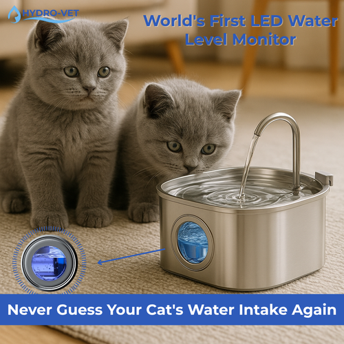 AquaSoft Whisper Quiet Pet Drinking Fountain – 3.2L with LED, Stainless Steel & 5-Stage Filtration | ventumra