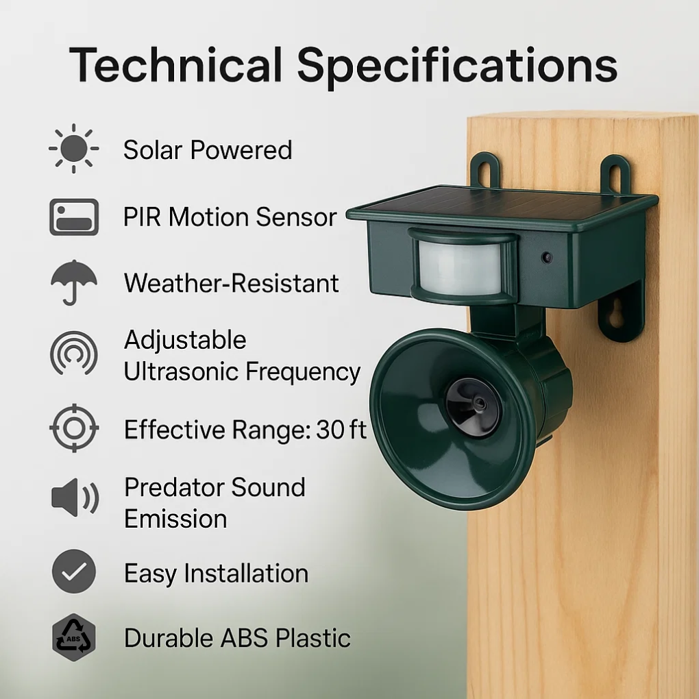 Bird Repeller with Motion Sensor Ultrasonic Solar Energy | ventumra