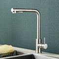 Black Pull-Out Kitchen Faucet - Flexible 2-Mode Stream and Spray Head, Stainless Steel Hot-Cold Water Mixing Tap | ventumra