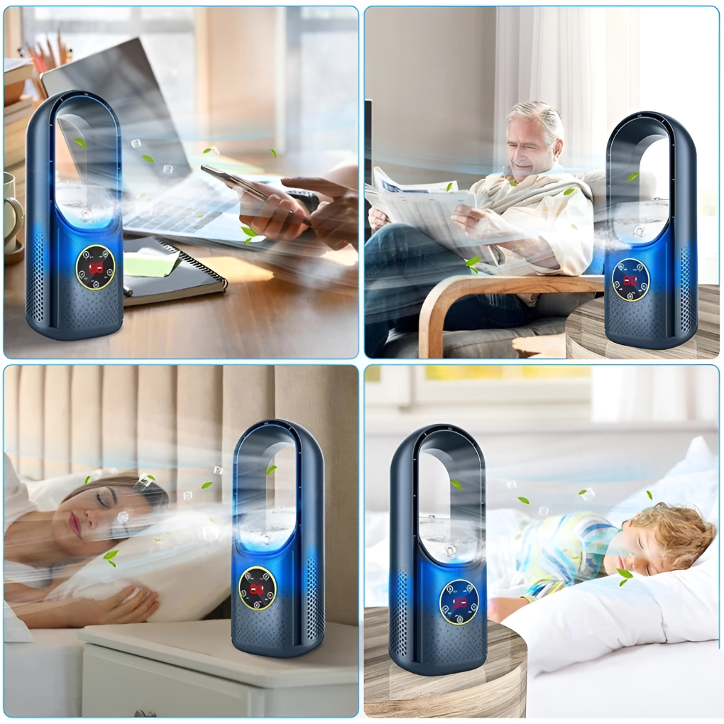 Bladeless Portable Air Cooler with Night Light | ventumra