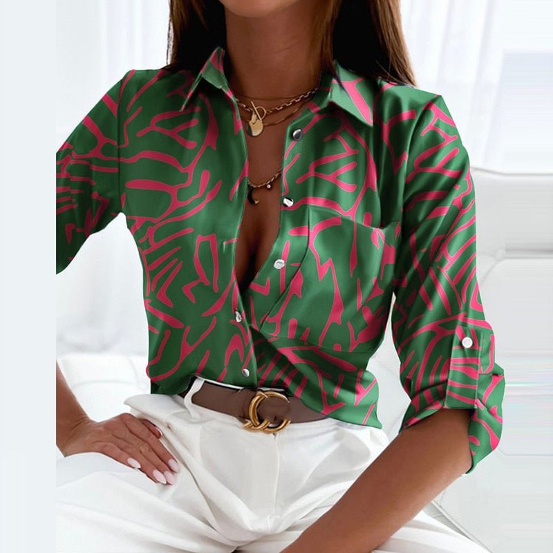 Classic Lapel Collar Button-Up Shirt | ventumra
