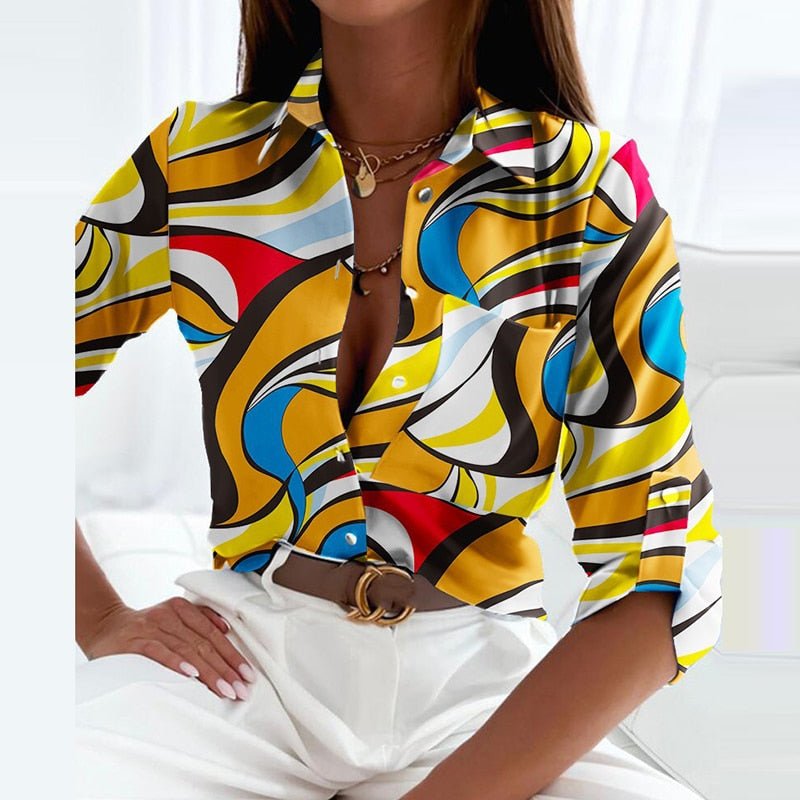 Classic Lapel Collar Button-Up Shirt | ventumra