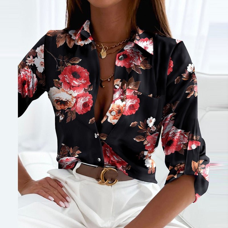 Classic Lapel Collar Button-Up Shirt | ventumra