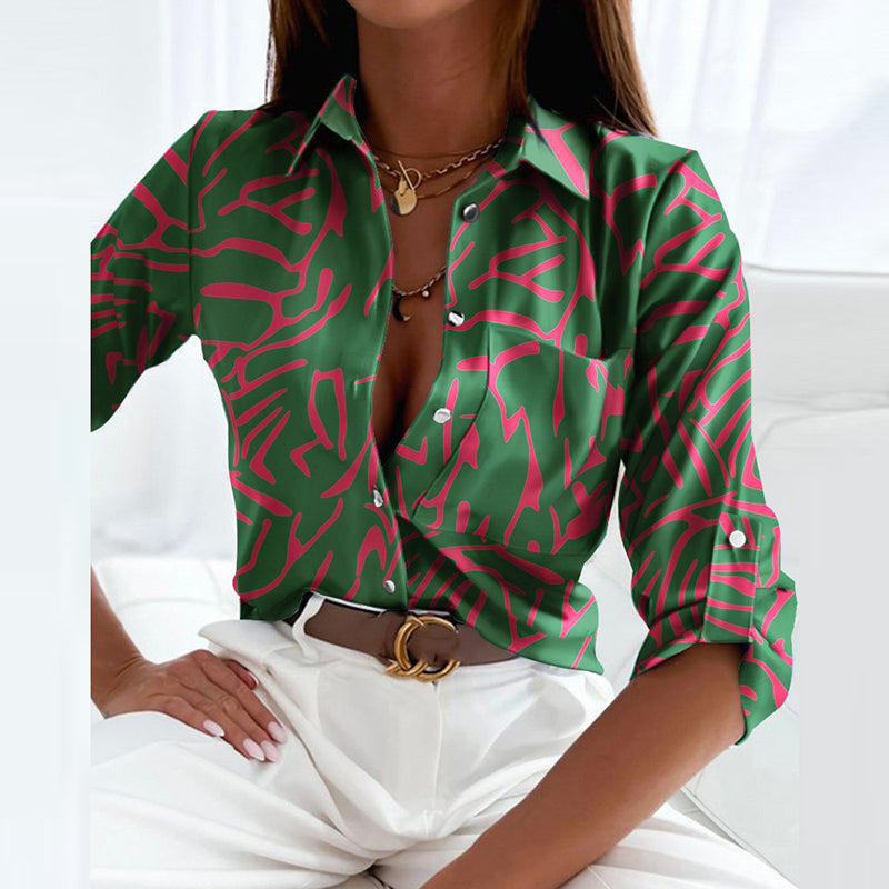 Classic Lapel Collar Button-Up Shirt | ventumra
