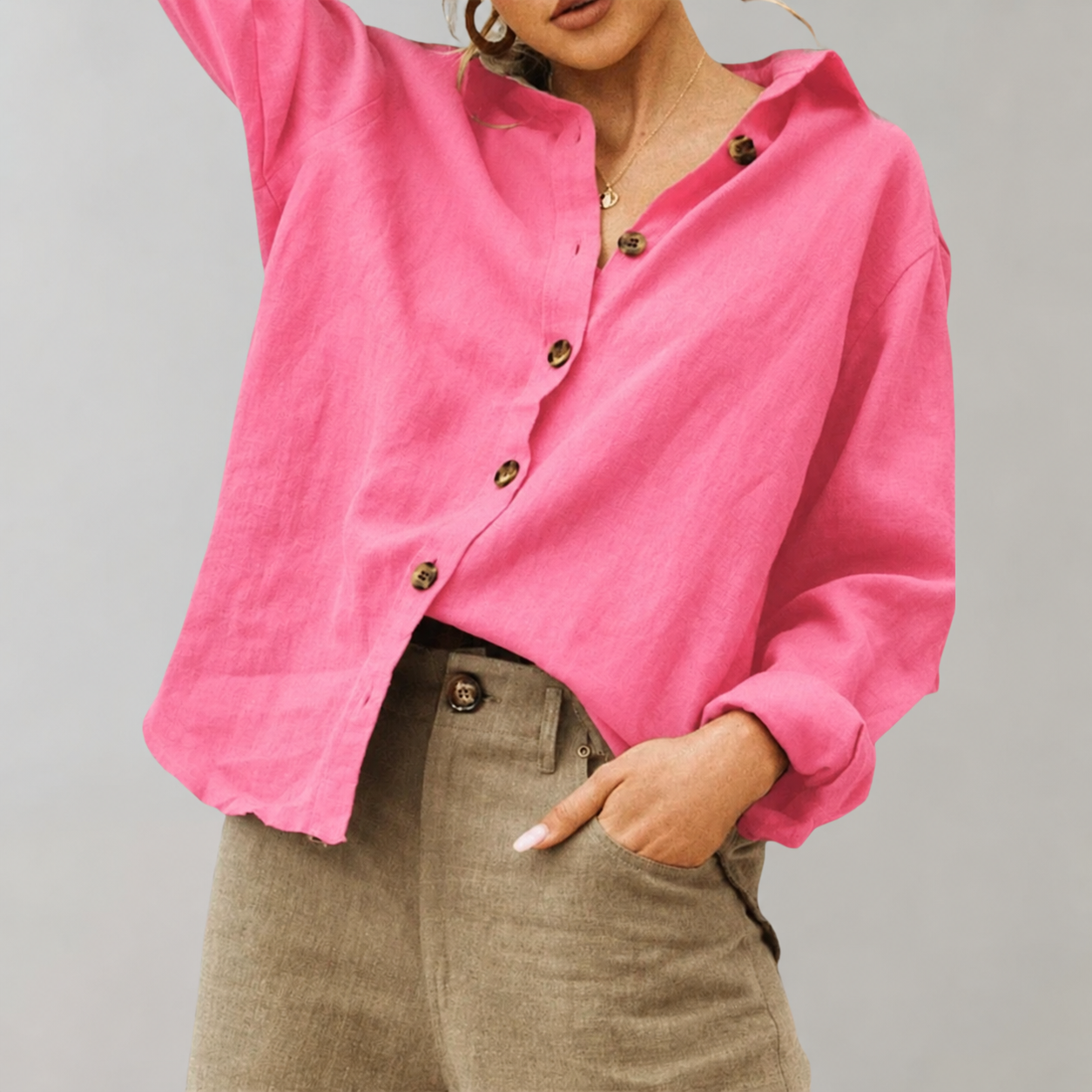 Breezy Linen-Cotton Blend Relaxed Fit Shirt | ventumra