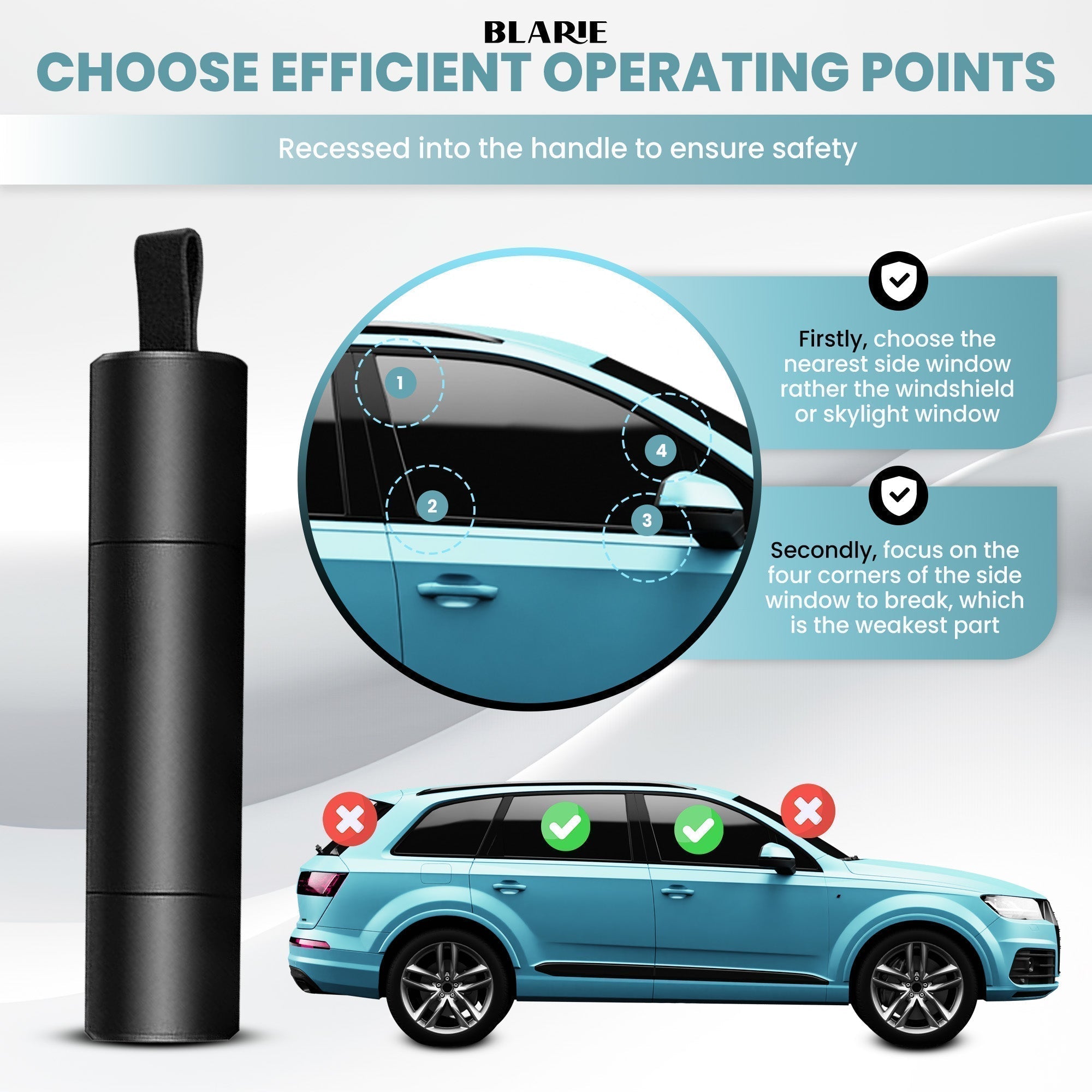 Car Safety Hammer – Essential Car Escape Tool & Window Breaker for Emergencies | ventumra