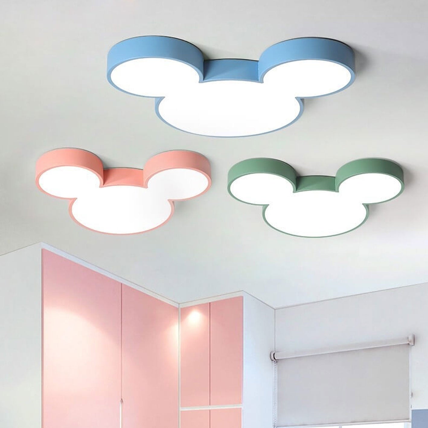 Mickey-Inspired LED Flush Mount Ceiling Light Kids Room | ventumra