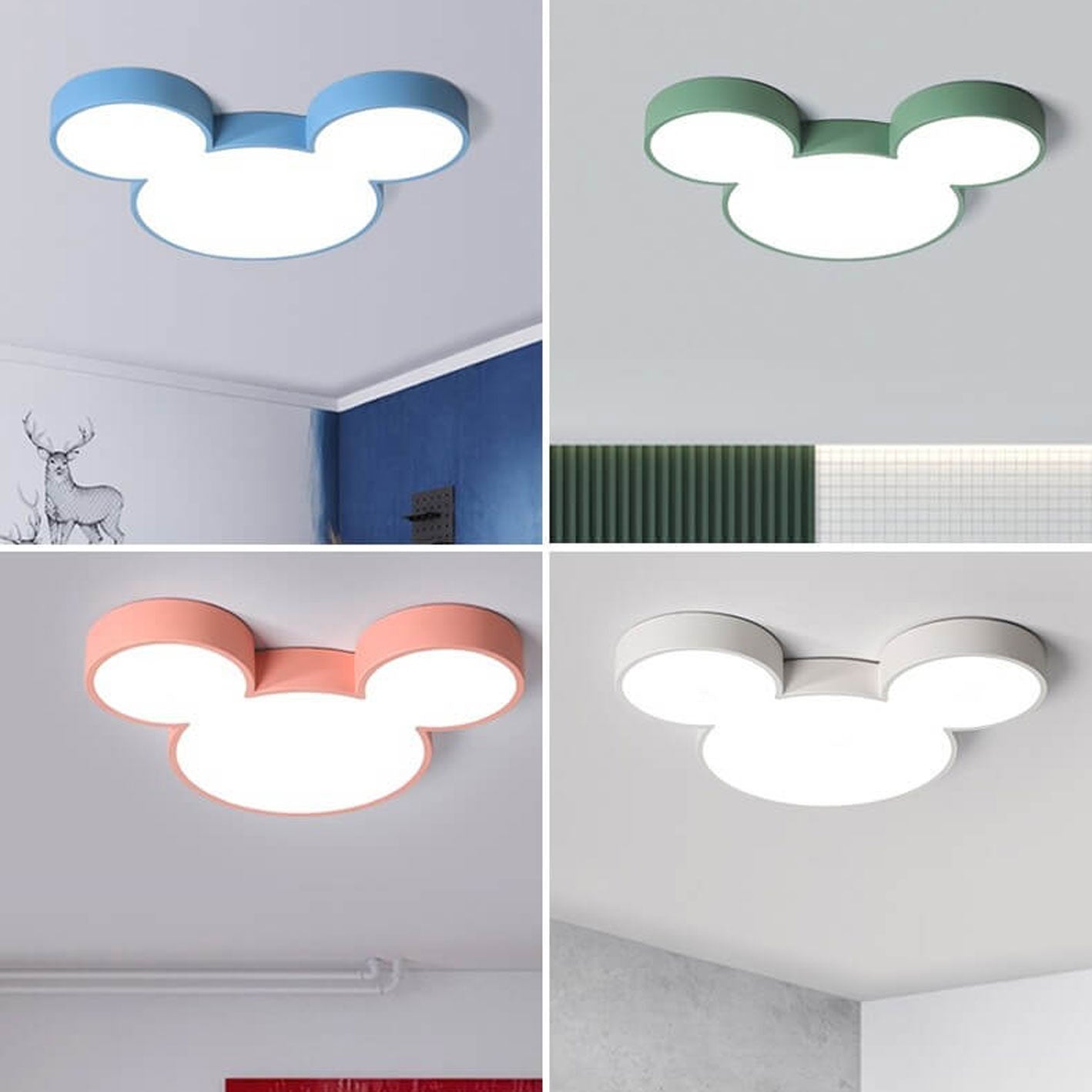 Mickey-Inspired LED Flush Mount Ceiling Light Kids Room | ventumra
