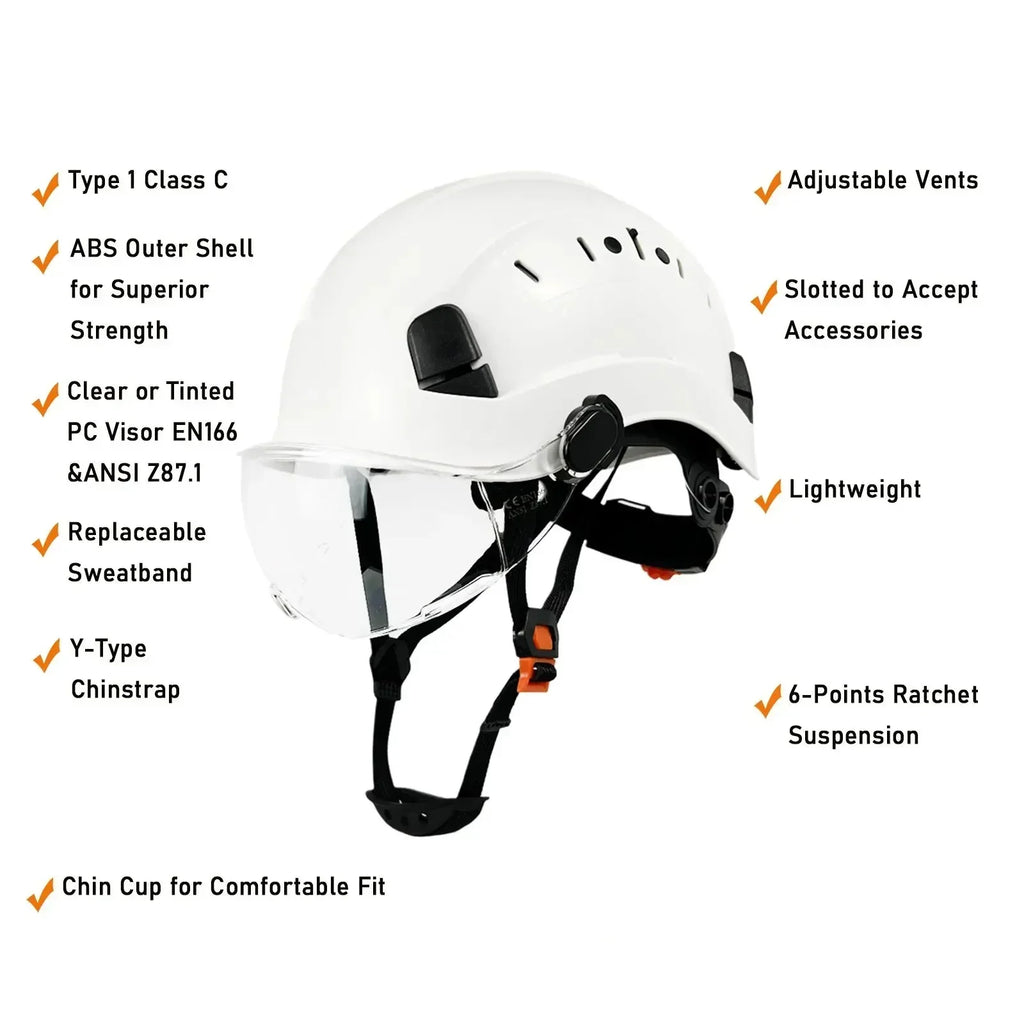 CE ABS Safety Helmet with Goggles & Visor – SafeGuard | ventumra