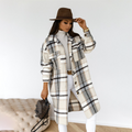 Women's Cozy Plaid Longline Coat | ventumra