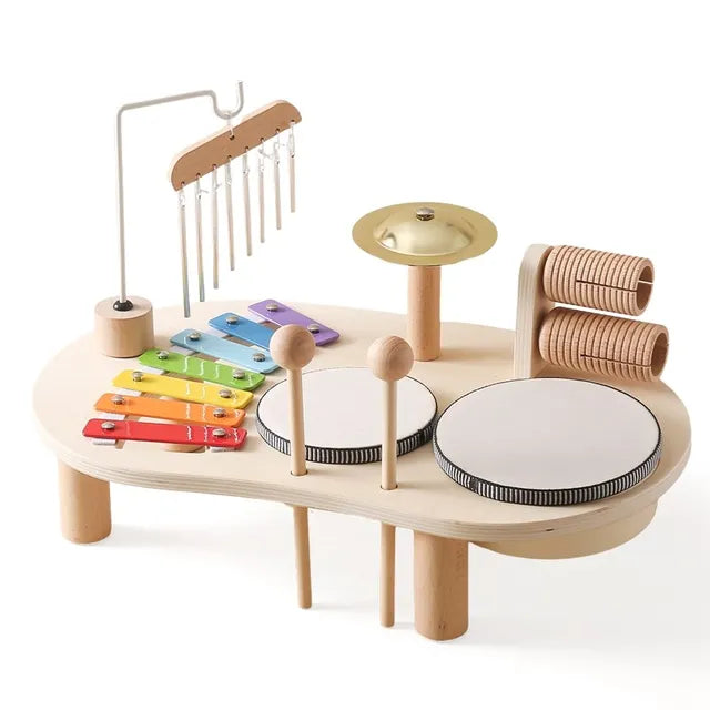 Children's Wooden Music Station with Xylophone & Drums | ventumra