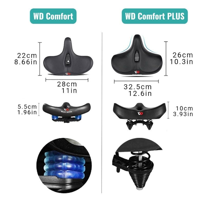 Comfortable Ergonomic Bicycle Saddle - Extra Wide Padded Seat | ventumra