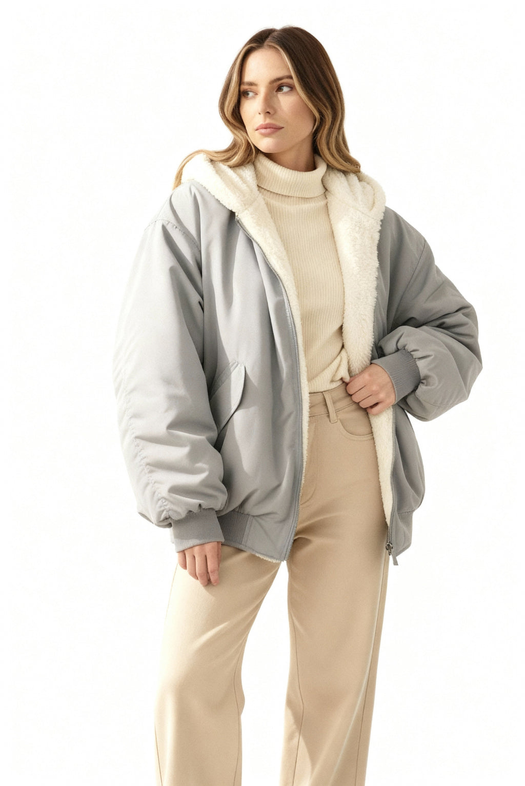 Cozy Lined Oversized Bomber Jacket | ventumra
