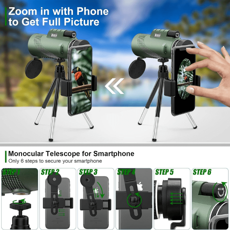 600x Zoom Monocular with HD Lens, Ultra-Light for Outdoors | ventumra