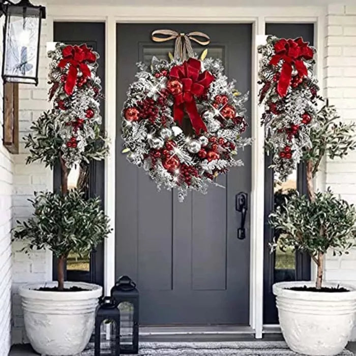 Cordless Prelit Holiday Trim LED Lights, Auto-Timer & Premium Red/White Decor | ventumra