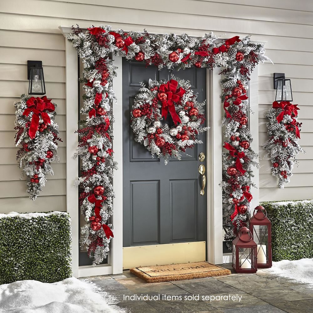 Cordless Prelit Holiday Trim LED Lights, Auto-Timer & Premium Red/White Decor | ventumra
