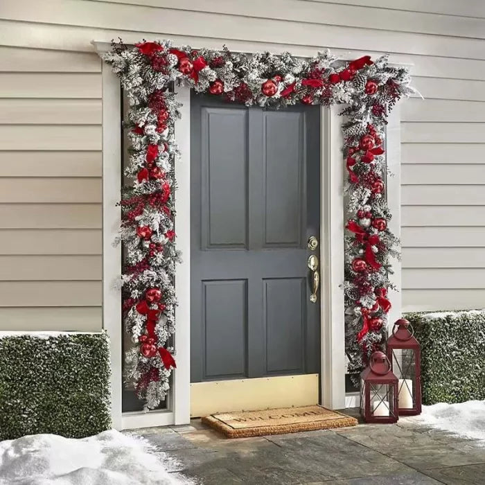 Cordless Prelit Holiday Trim LED Lights, Auto-Timer & Premium Red/White Decor | ventumra