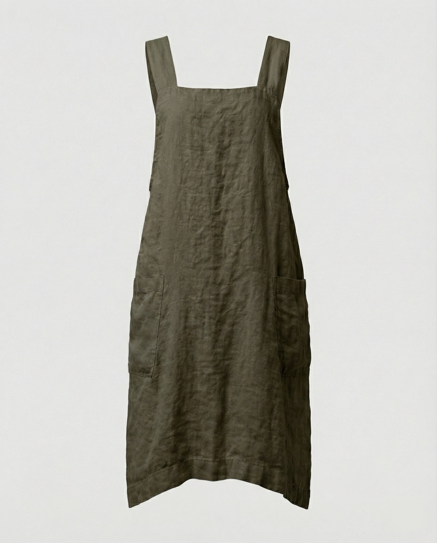 Comfortable Cotton Cross-Back Apron Dress | ventumra