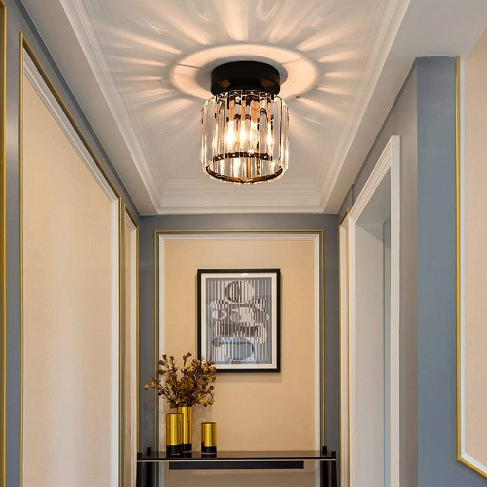 Crystal Glass Ceiling Lamp – Brass Fixture & Compact Design | ventumra