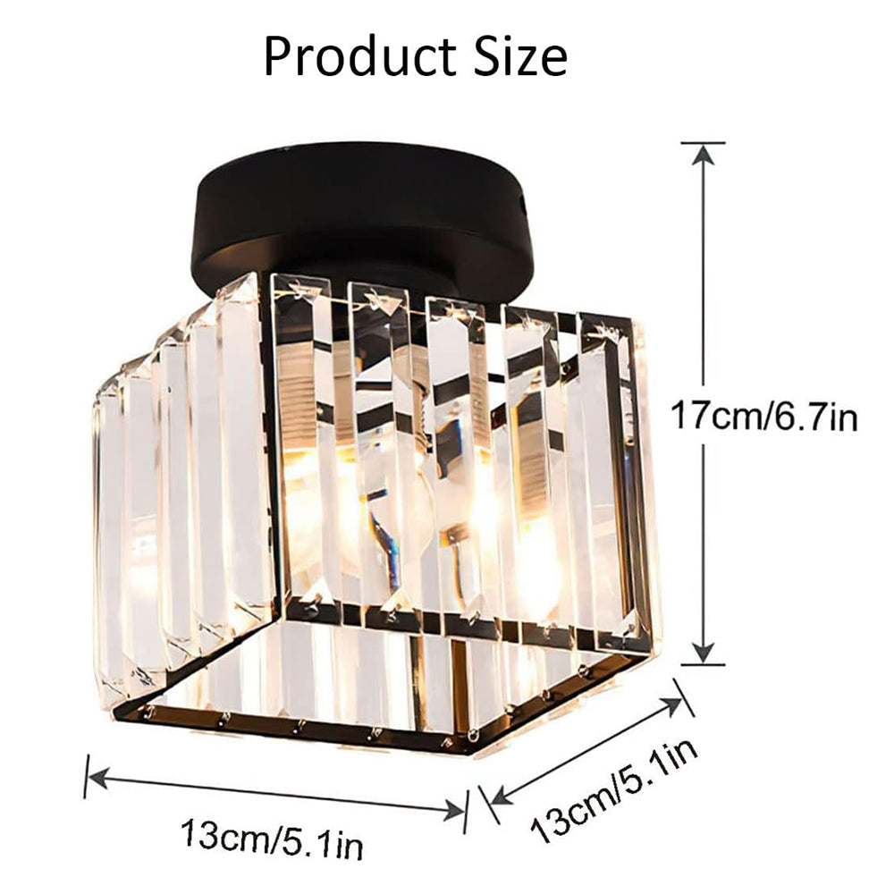 Crystal Glass Ceiling Lamp – Brass Fixture & Compact Design | ventumra