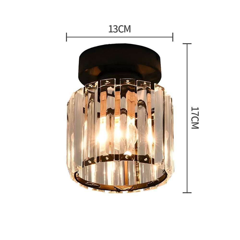 Crystal Glass Ceiling Lamp – Brass Fixture & Compact Design | ventumra