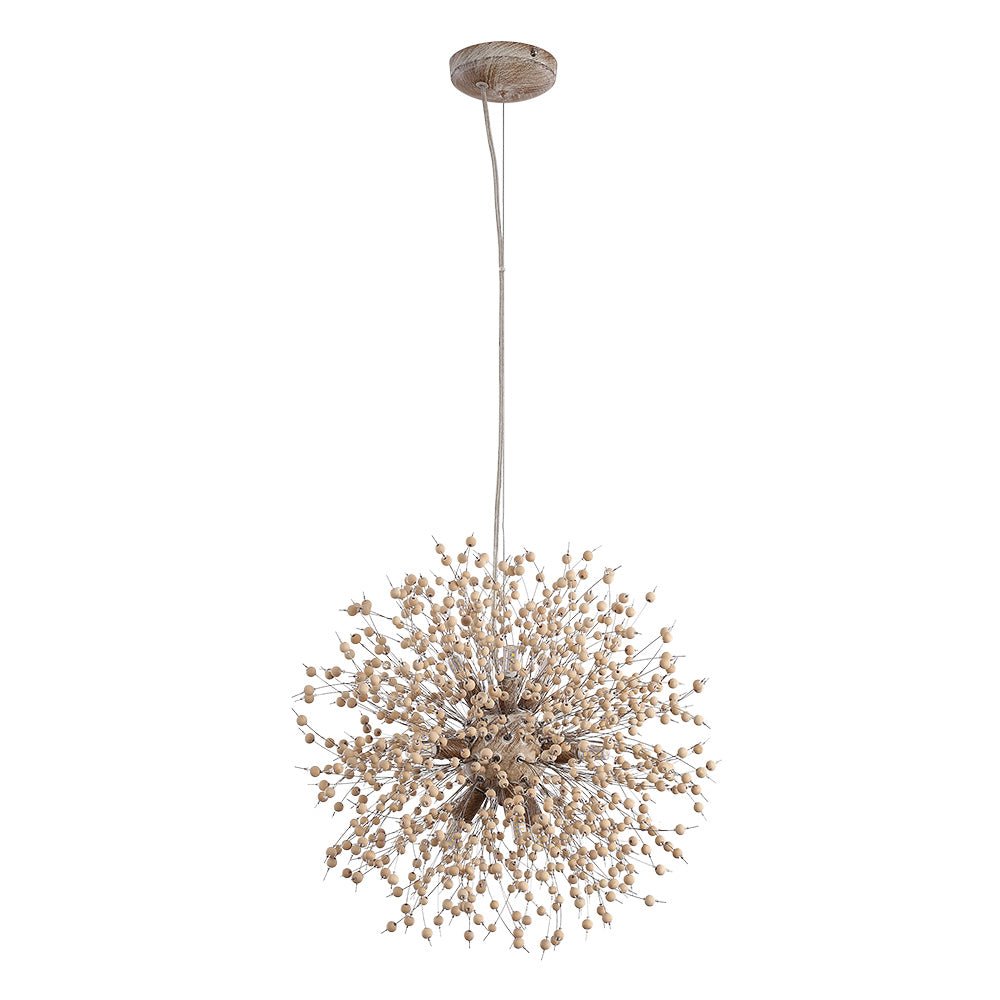 Dandelion Pendant Light with Wood Beads | ventumra