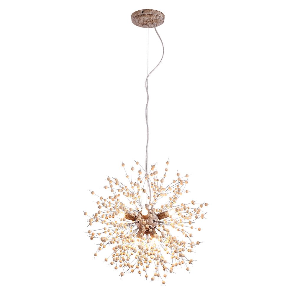 Dandelion Pendant Light with Wood Beads | ventumra