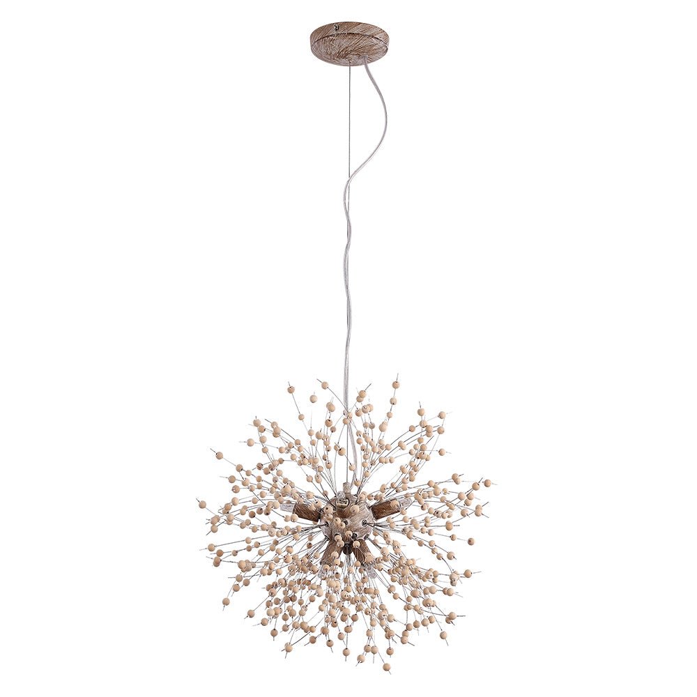 Dandelion Pendant Light with Wood Beads | ventumra