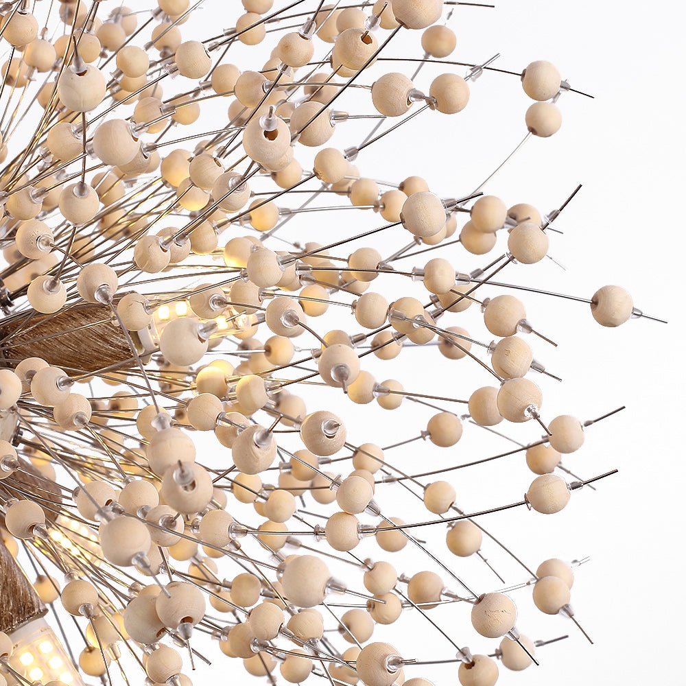 Dandelion Pendant Light with Wood Beads | ventumra
