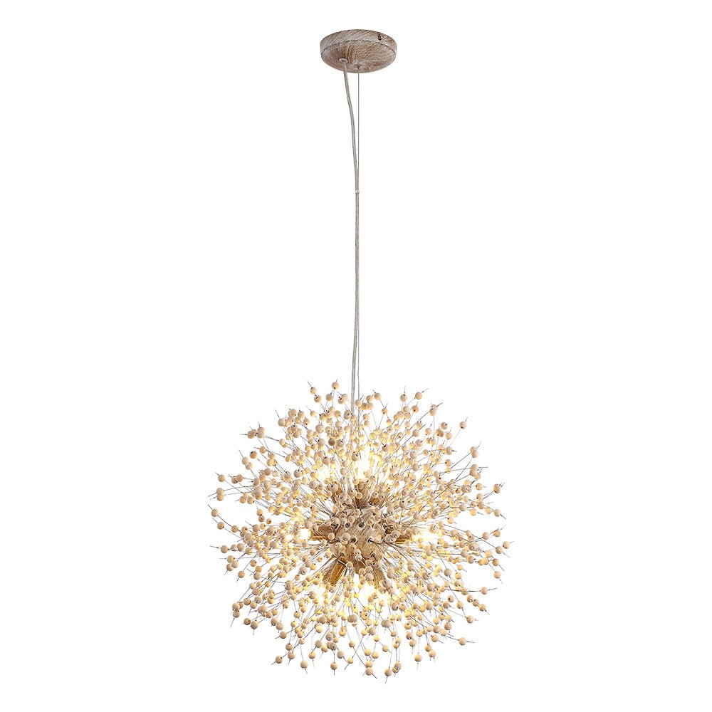 Dandelion Pendant Light with Wood Beads | ventumra