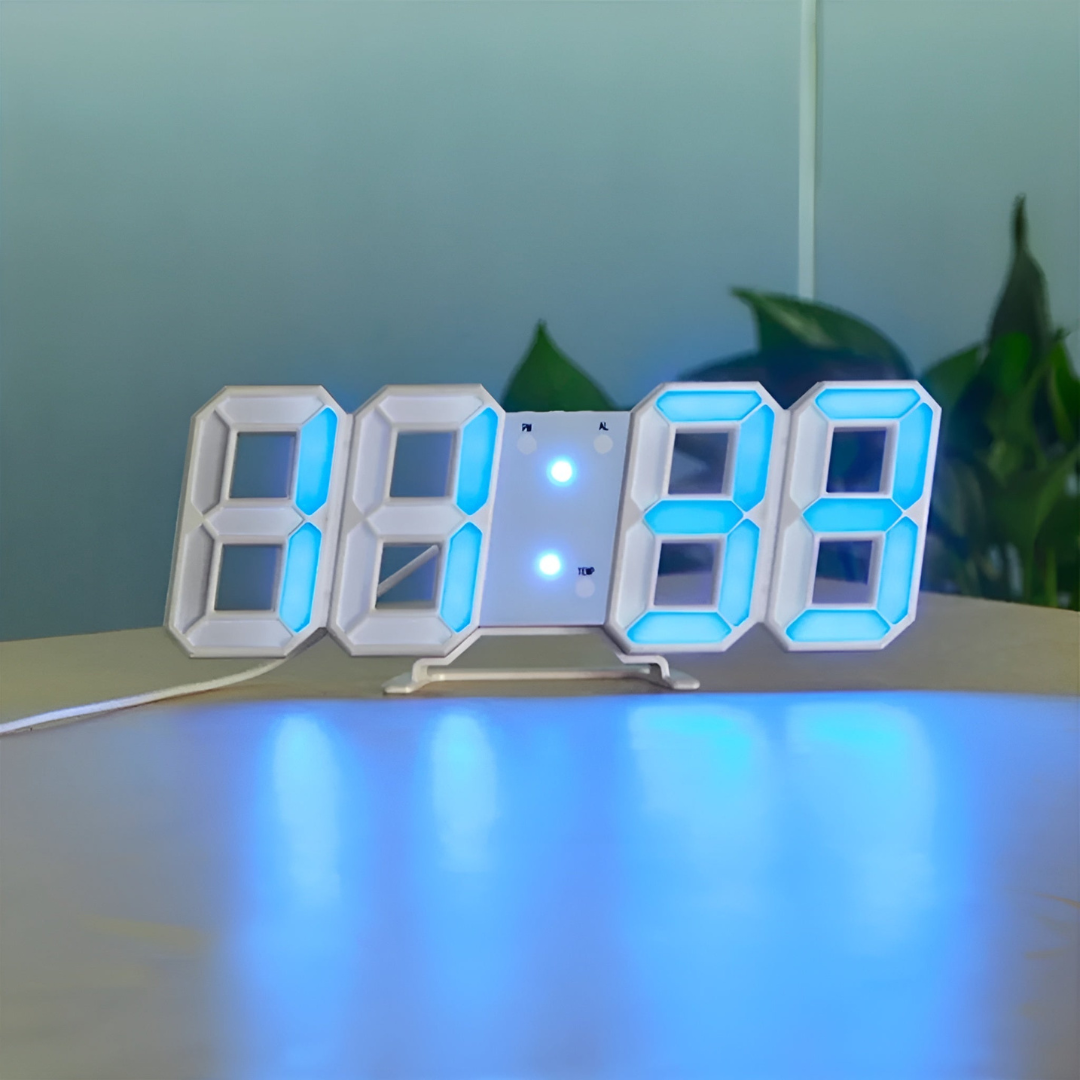 Designer LED 3D Wall Clock with Digital Display and Intuitive Operation | ventumra