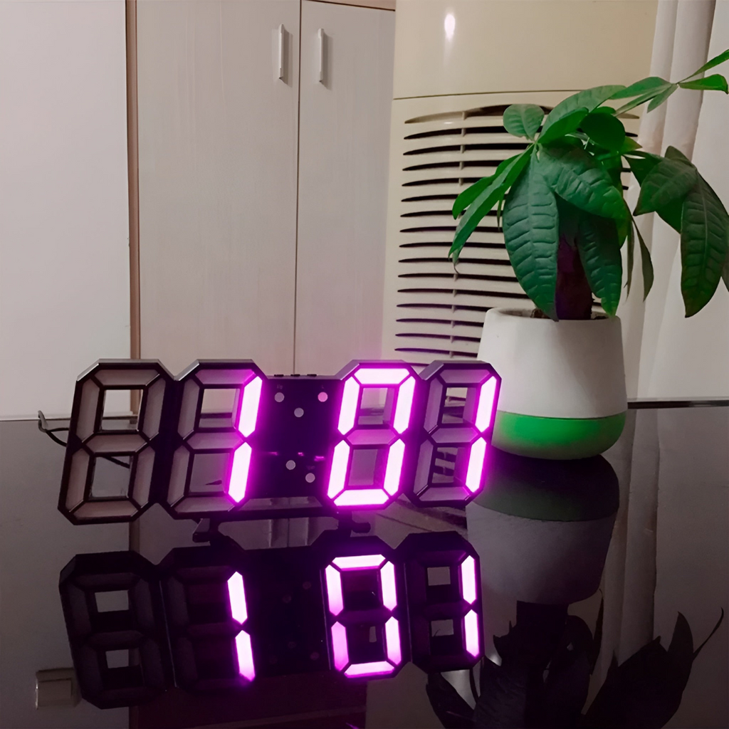 Designer LED 3D Wall Clock with Digital Display and Intuitive Operation | ventumra
