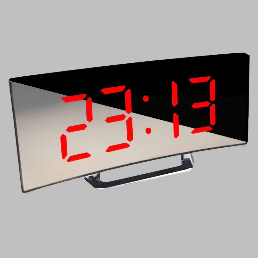 Digital Curved Mirror Alarm Clock with Snooze | ventumra