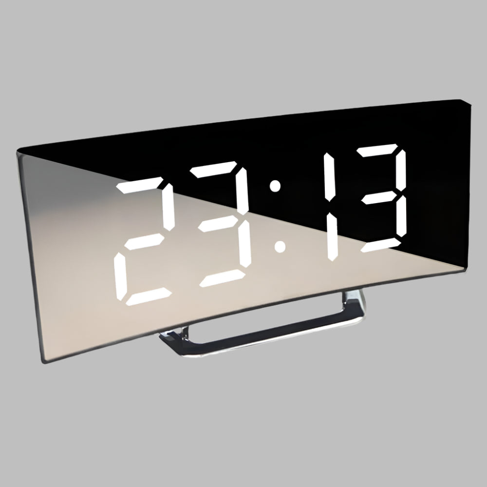Digital Curved Mirror Alarm Clock with Snooze | ventumra