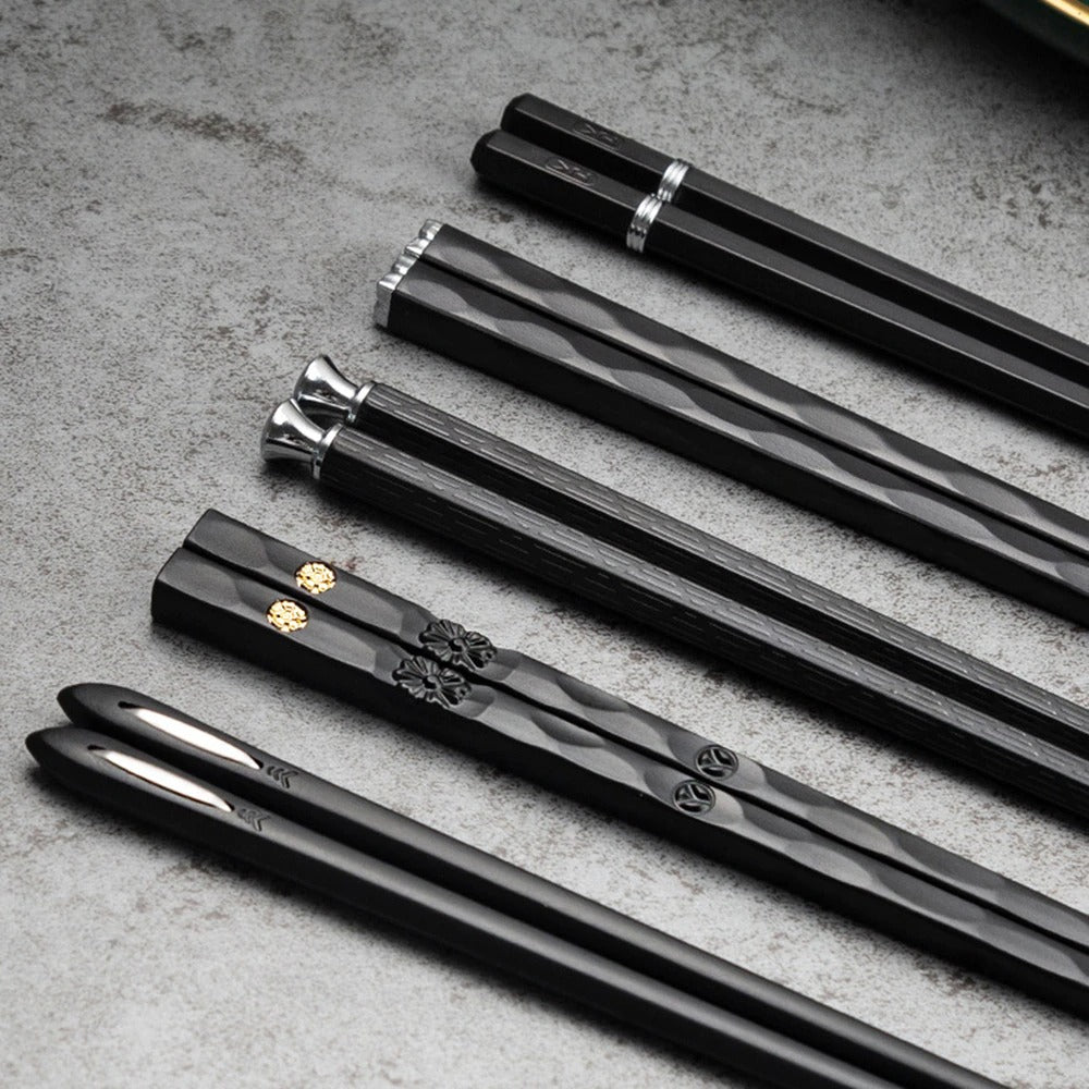 Chopstick Set - Elegant Alloy Utensils (5 Pairs) | ventumra