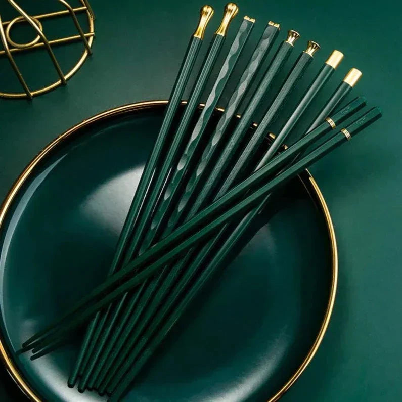 Chopstick Set - Elegant Alloy Utensils (5 Pairs) | ventumra