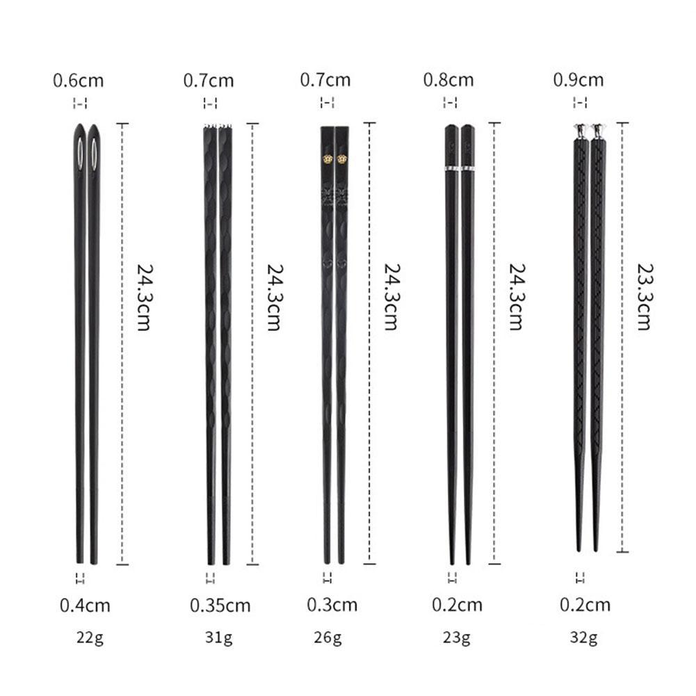 Chopstick Set - Elegant Alloy Utensils (5 Pairs) | ventumra