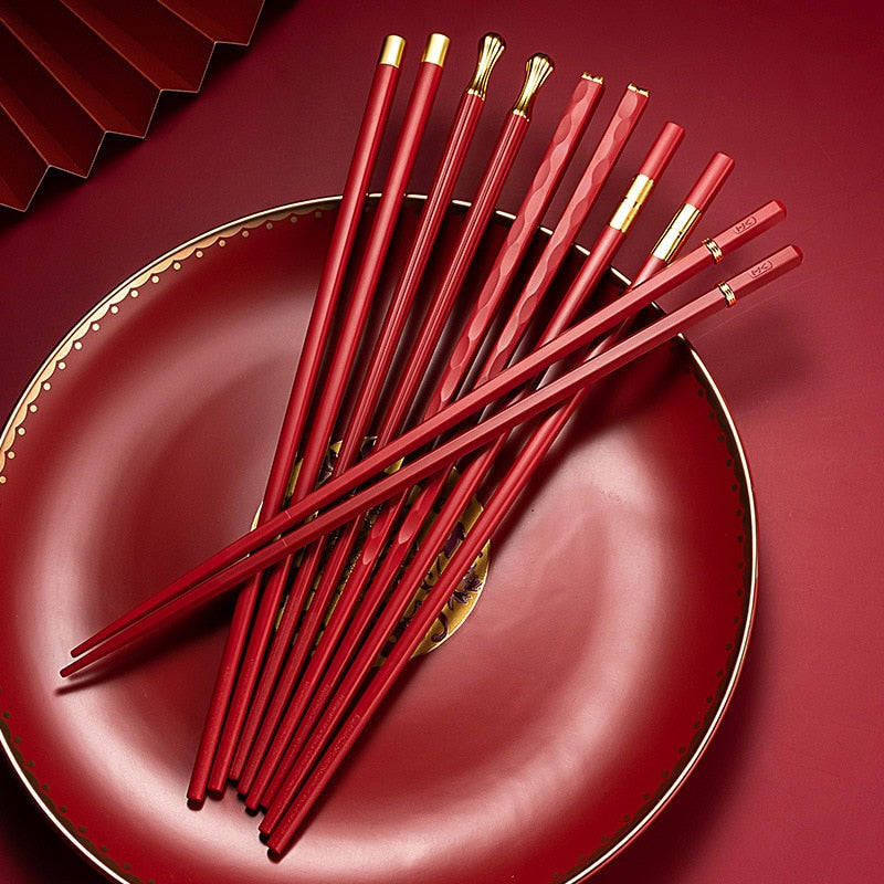 Chopstick Set - Elegant Alloy Utensils (5 Pairs) | ventumra