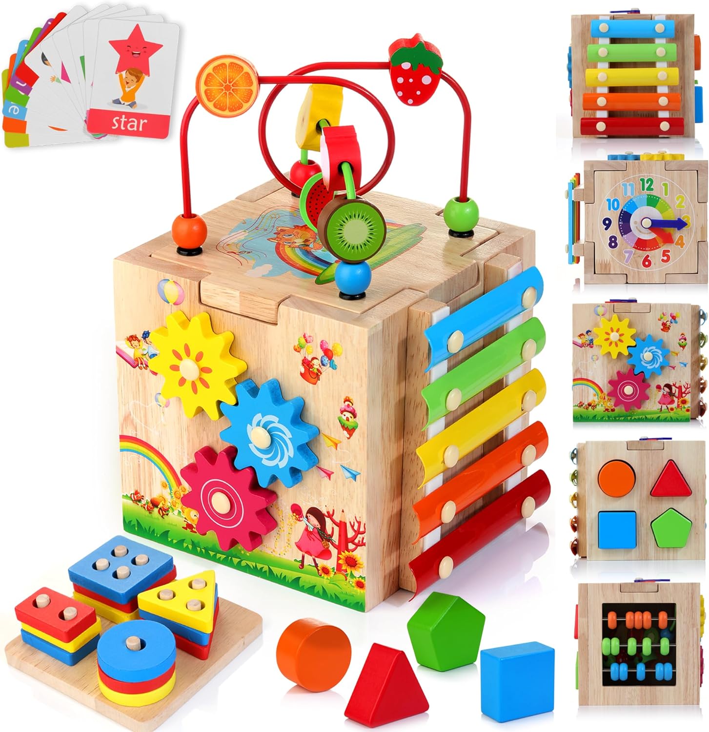 EduCube 8-in-1 Montessori Learning Toy 8 Activities 18+ months | ventumra